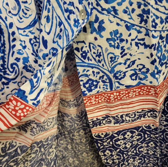Zara (Bloggers Favorite) Printed Tunic Dress Size X-small Blue/White/Red - Picture 15 of 16